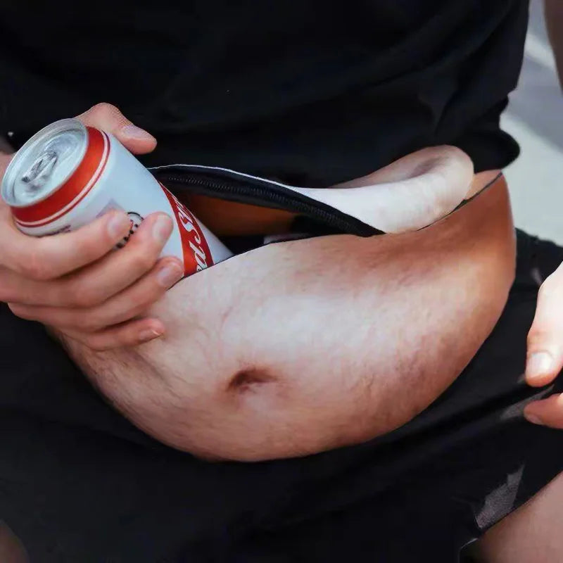 Funny Novelty Fake Belly Waist Pack — Humorous Simulation Dad Bod Gag Gift