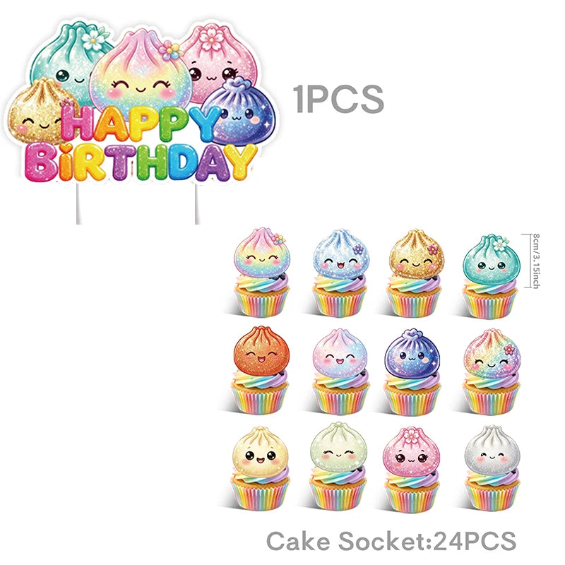 Dumpling Theme Party Decoration Set — Birthday Party Supplies & Favors