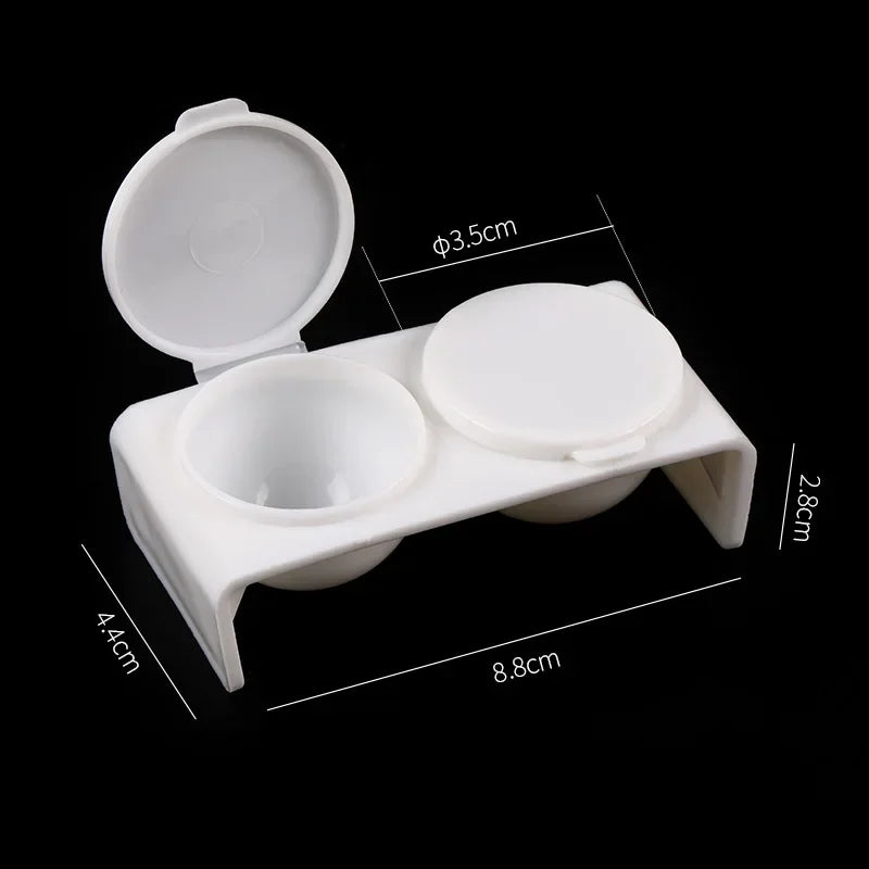 Art lalic Twin Cup Dappen Dish — Dual Compartment Nail Art Pigment Holder
