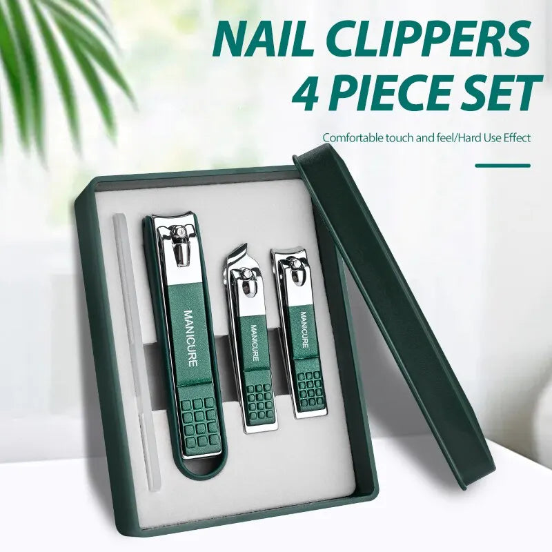 Nail Clipper Set — 4-Piece Stainless Steel Pedicure Kit