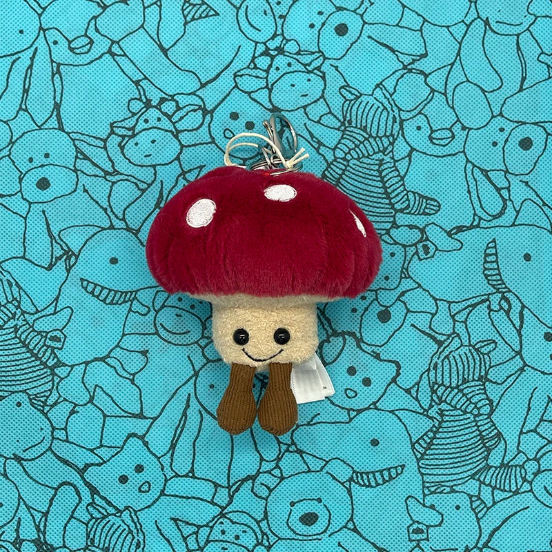 Assorted Plush Keychain Charm — Cute Animal & Food Backpack Pendant