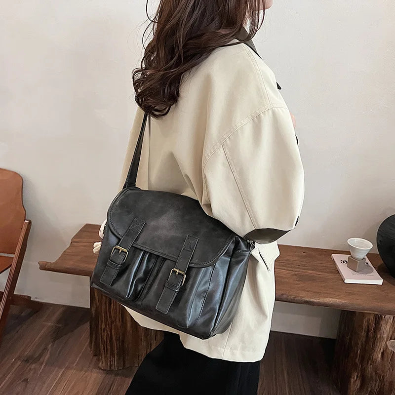 UOSU Retro Crossbody Bag — Large Capacity Shoulder Purse for Women