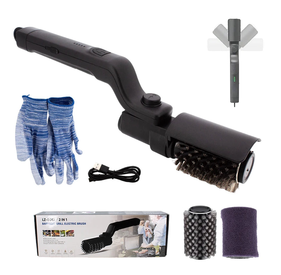 Electric Grill Brush — High Torque BBQ Cleaner with 3-Speed Modes