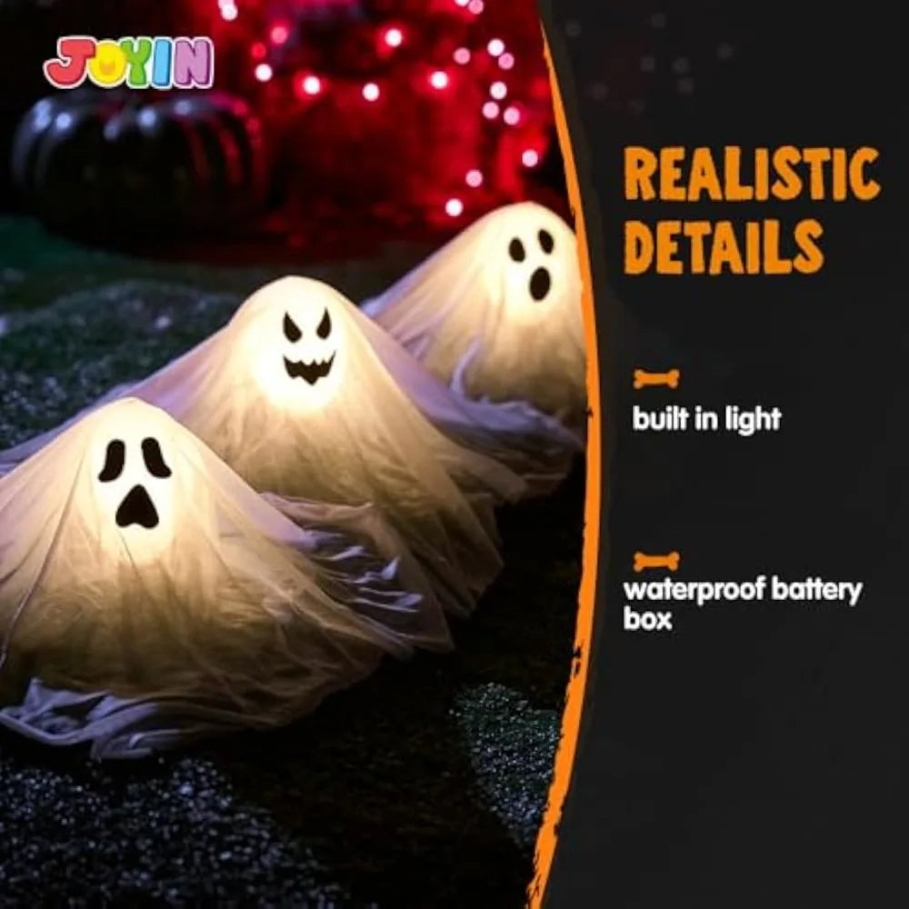 Joyfy Glowing Ghost Garden Stakes — Spooky Halloween Outdoor Decor