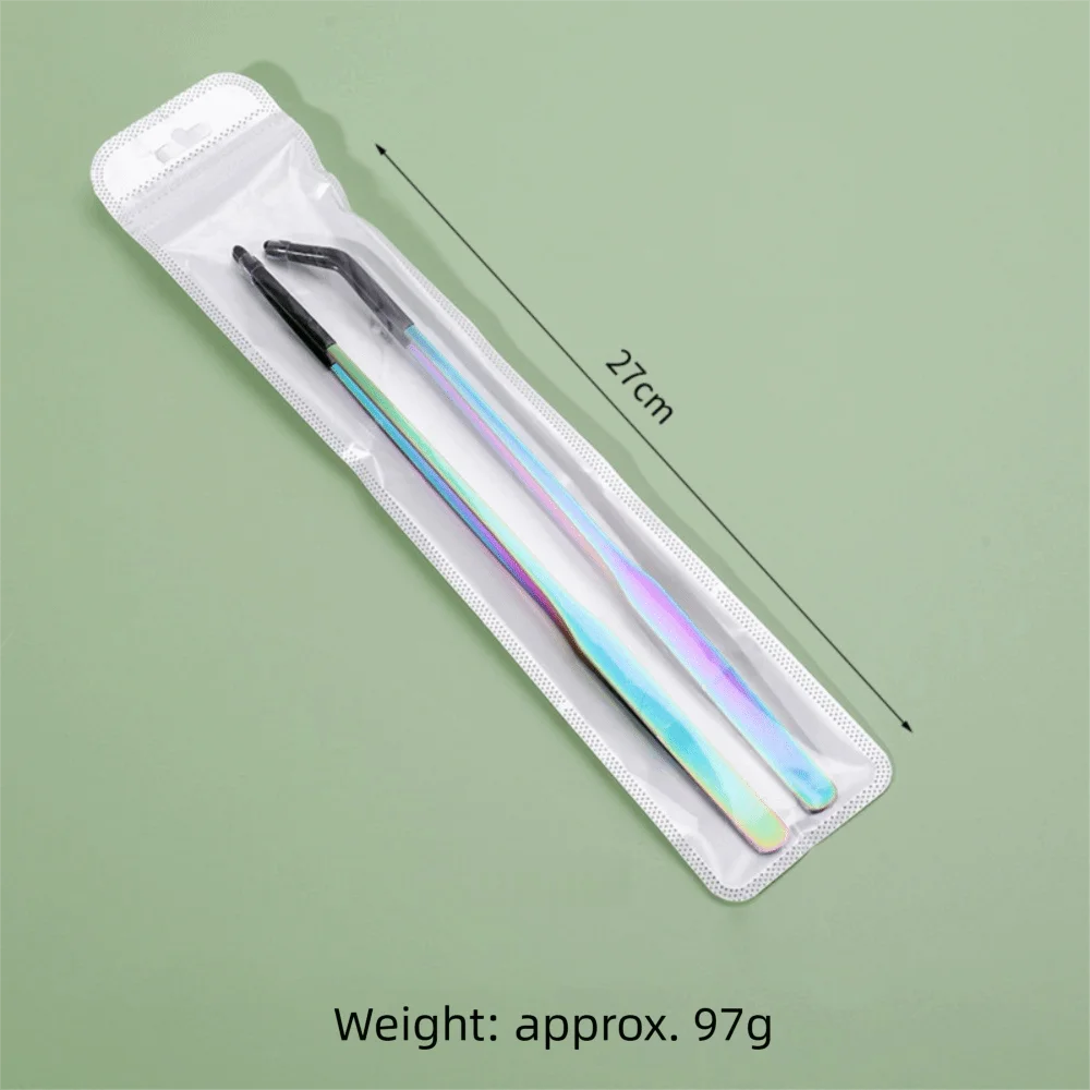 Stainless Steel Reptile Feeding Tongs — Straight and Curved Set with Rubber Tips