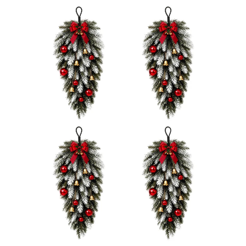 Artificial Pine Cone Wreath — Decorative Rattan Wall Hanging for Holiday Decor