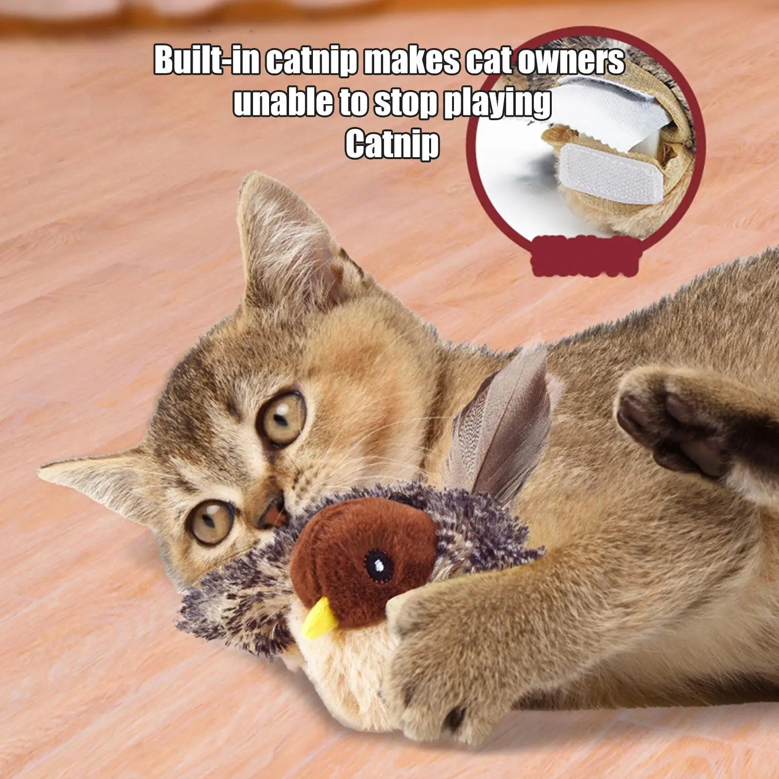 Interactive Flapping Bird Cat Toy — Touch Activated Motion Sensor Kitten Toy