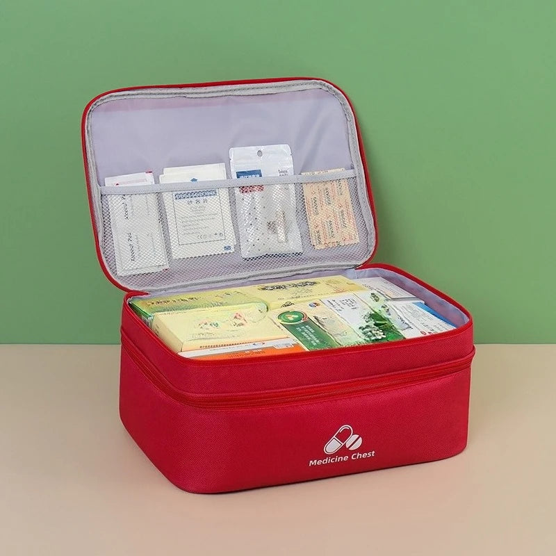 Portable Medicine Storage Bag — Multi-Layer Emergency First Aid Organizer