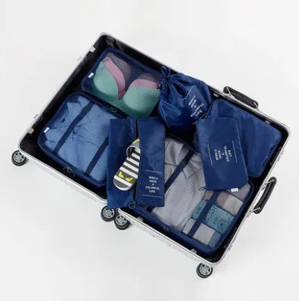 7-Piece Travel Bag Organizer Set — Durable Suitcase Storage Cubes