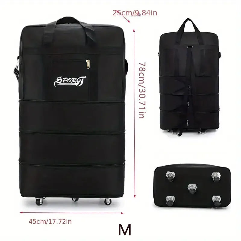 Expandable Rolling Luggage — Foldable Trolley Suitcase for Travel