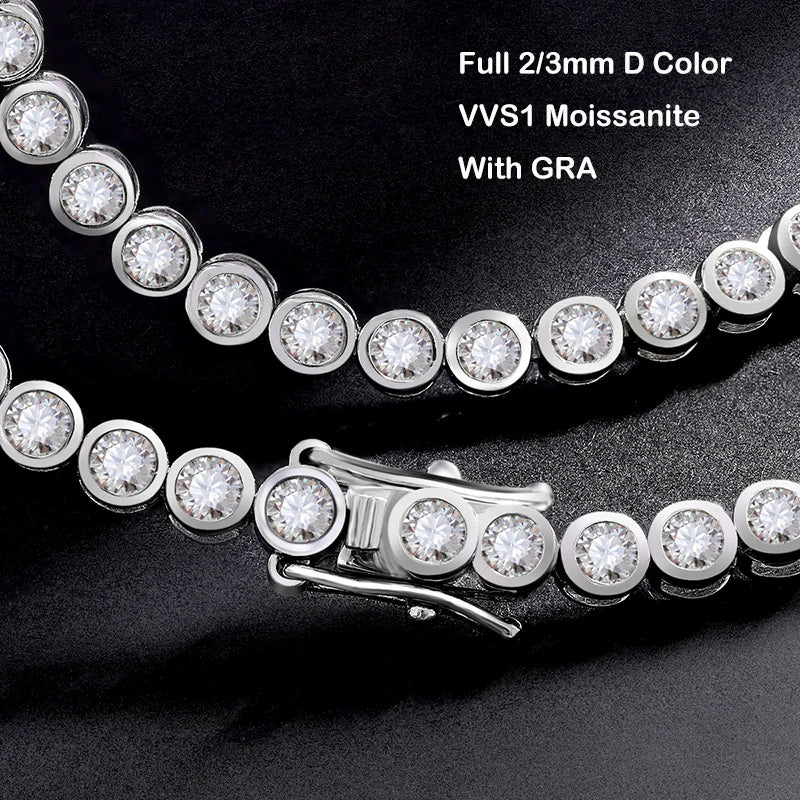 EWYA Moissanite Tennis Bracelet — S925 Sterling Silver Jewelry for Women