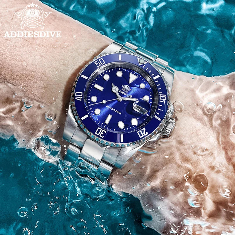 ADDIESDIVE Men's Classic Diver Watch — 200m Water Resistant Quartz Timepiece