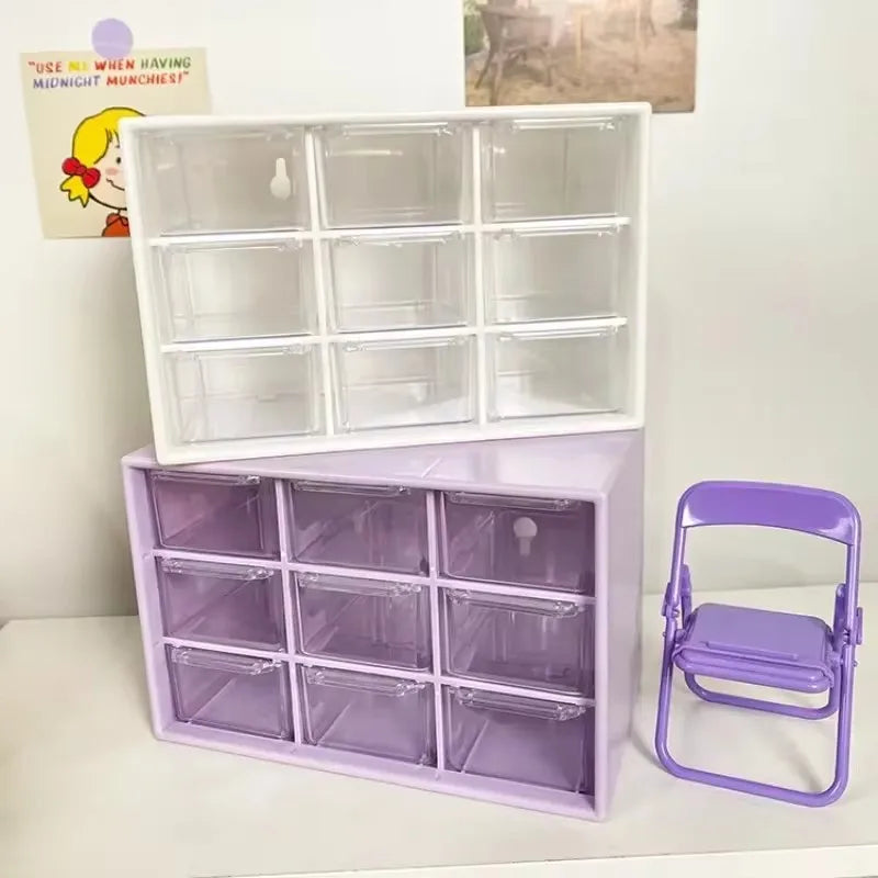 Clear Plastic Desk Organizer — Multi-Section Storage with Mini Drawers