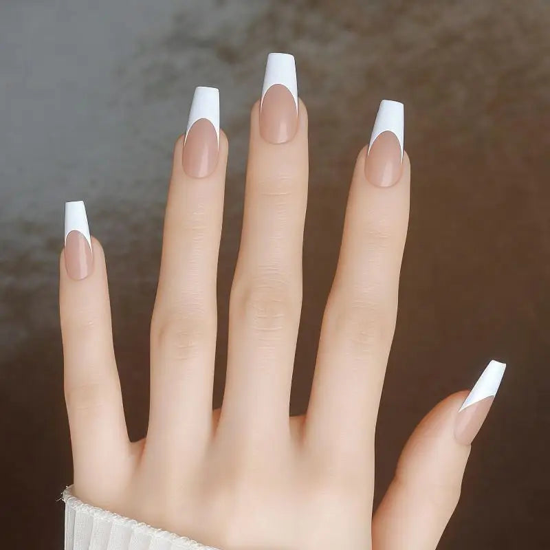 French Ballet Press On Nails — Elegant Ombre Full Cover Manicure, 30 Pieces