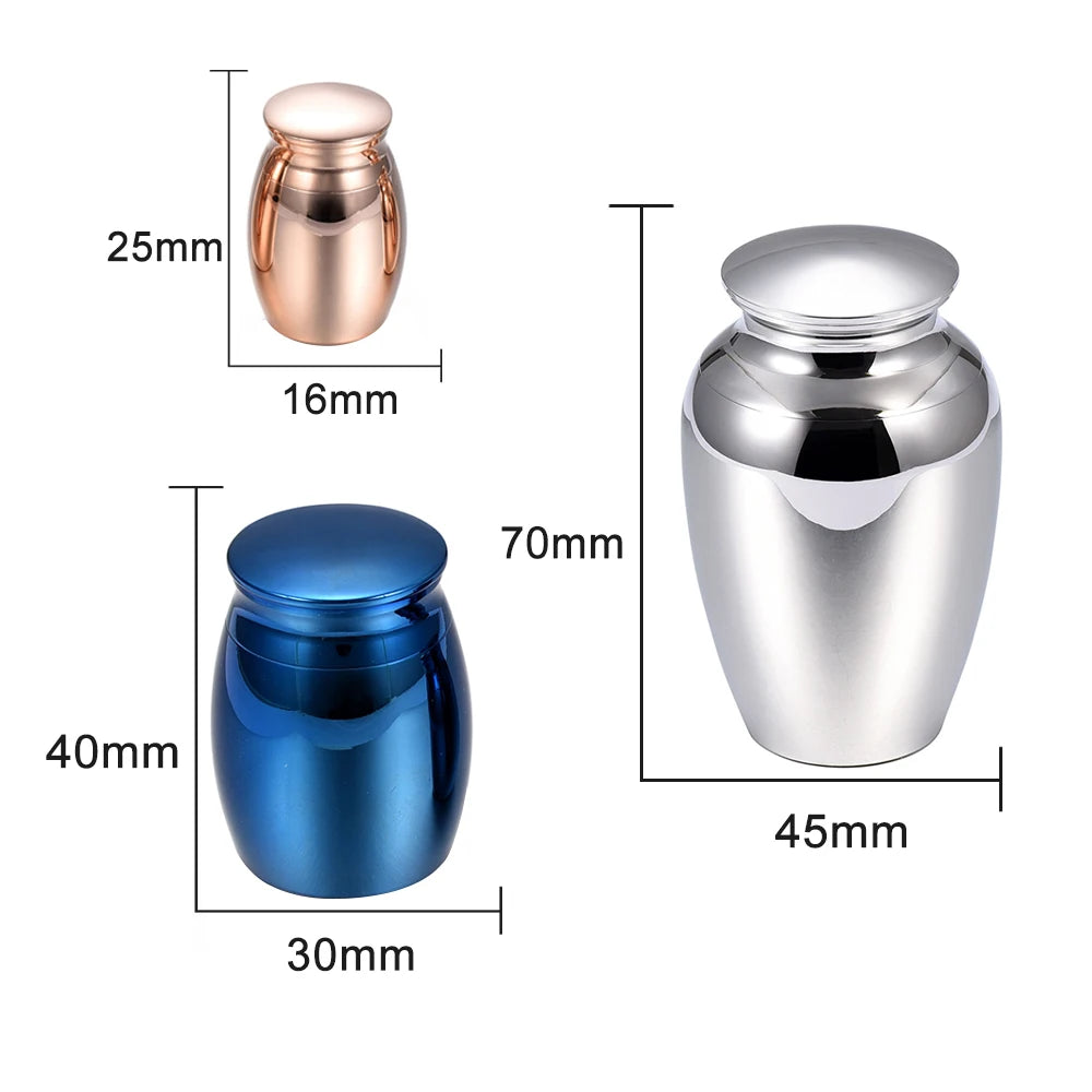 Mini Pet Memorial Urn — Aluminum Alloy Cremation Keepsake Jar