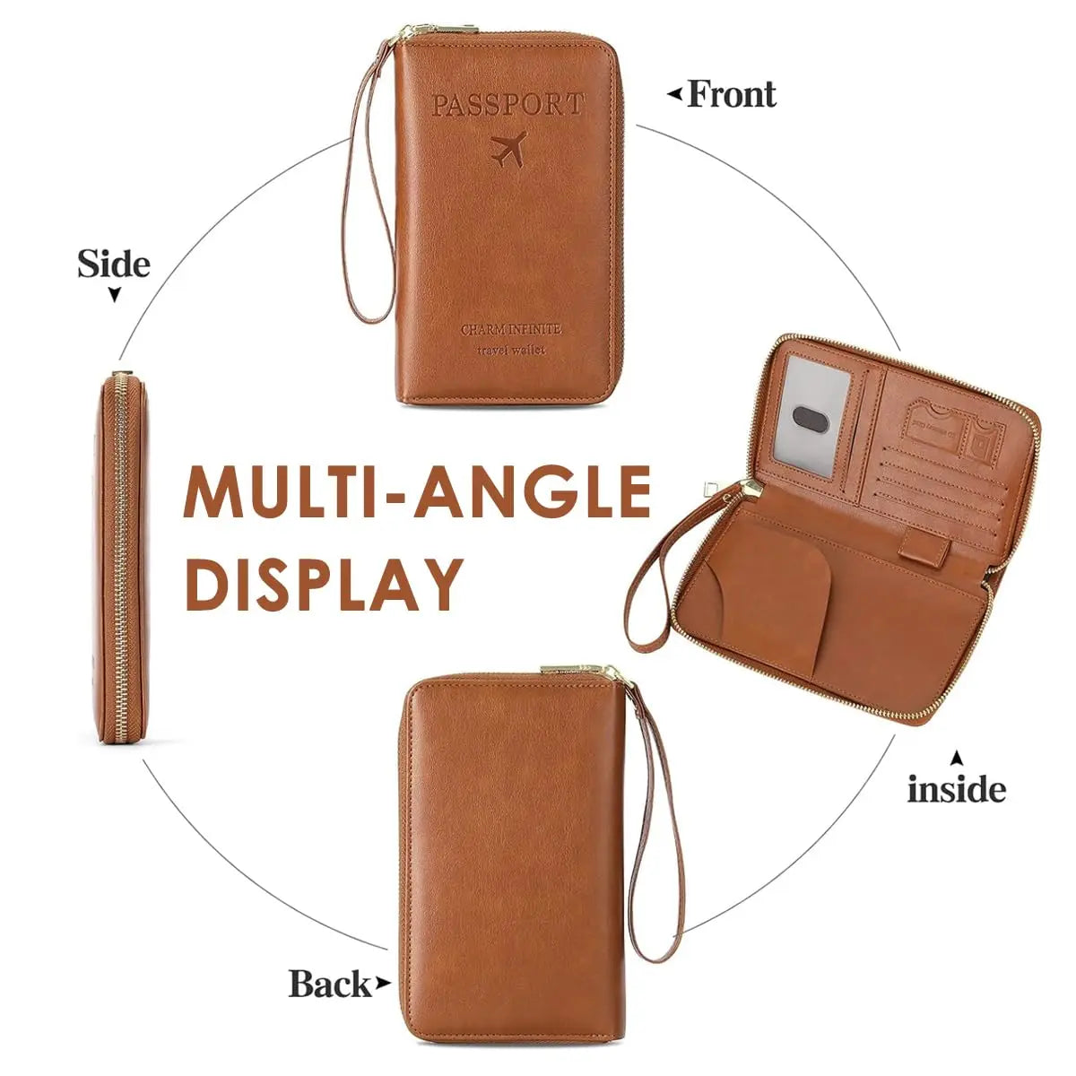 Mcneely Travel Passport Wallet — RFID Blocking Organizer with Wristlet