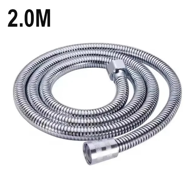 High Pressure Handheld Shower Head & Stainless Steel Hose — Flexible Bathroom Extension