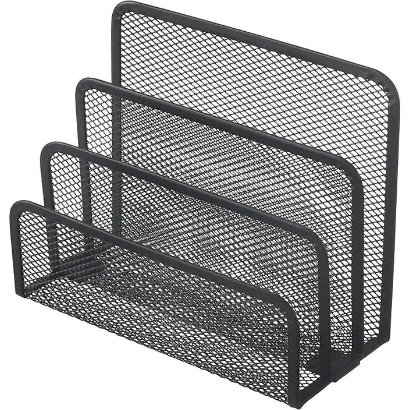 Metal Mesh Desk Organizer — 3-Tier Document and Mail Holder