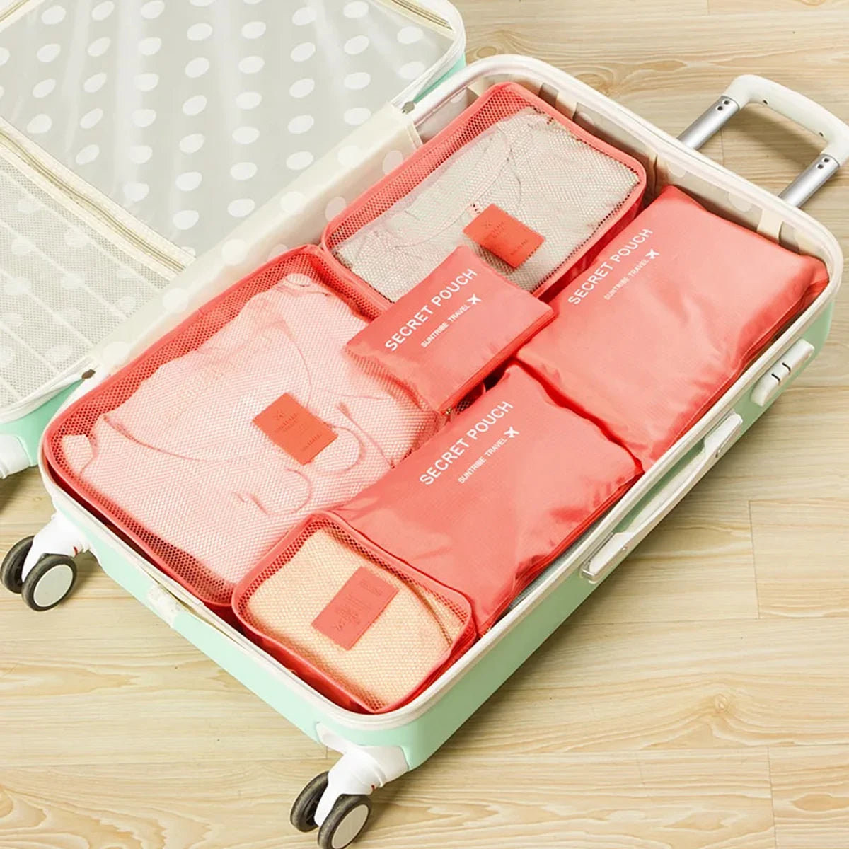 6-Piece Travel Packing Cube Set — Luggage Organizer & Clothing Storage Bags