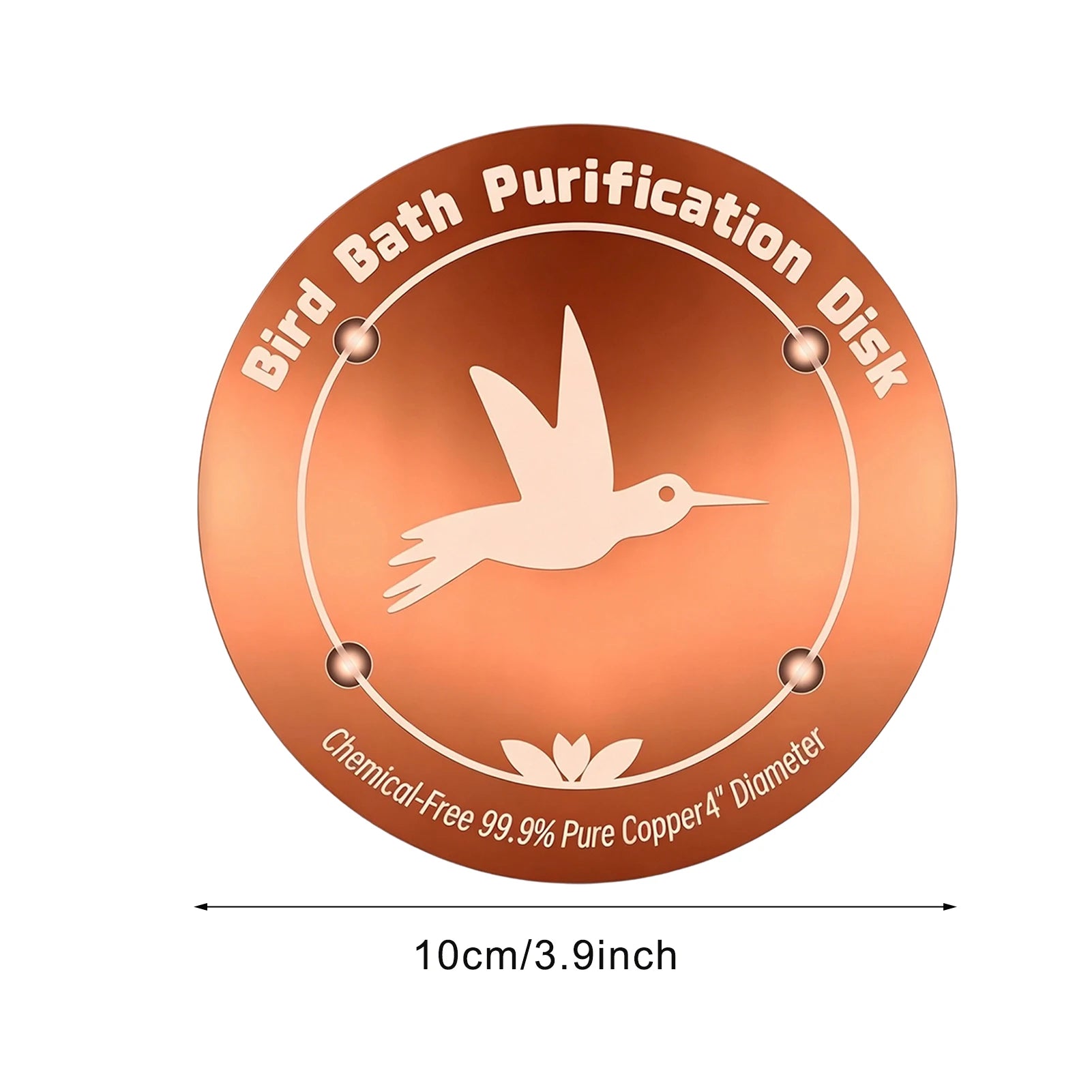 Copper Bird Bath Purifier Disk — Stable Outdoor Water Cleaner