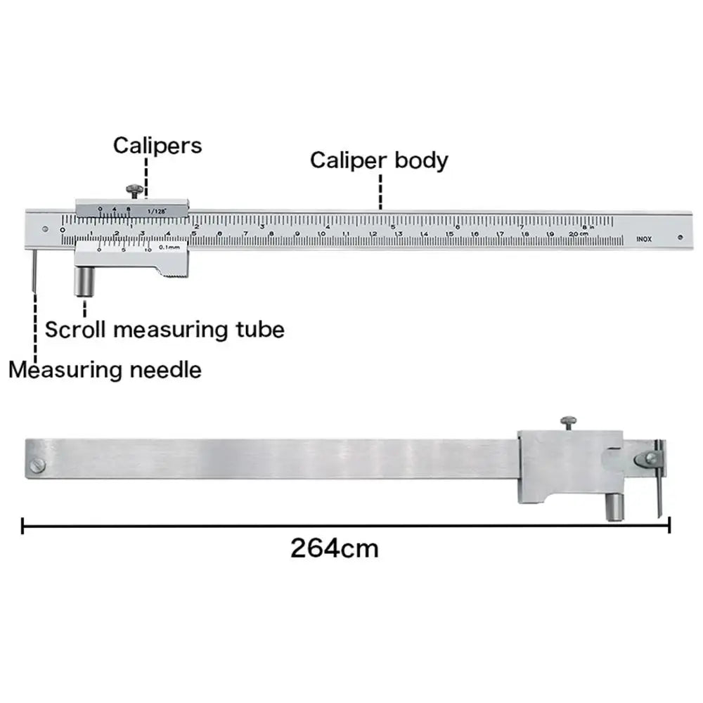 Stainless Steel Parallel Scribe Caliper — Precision Marking Tool for Woodworking