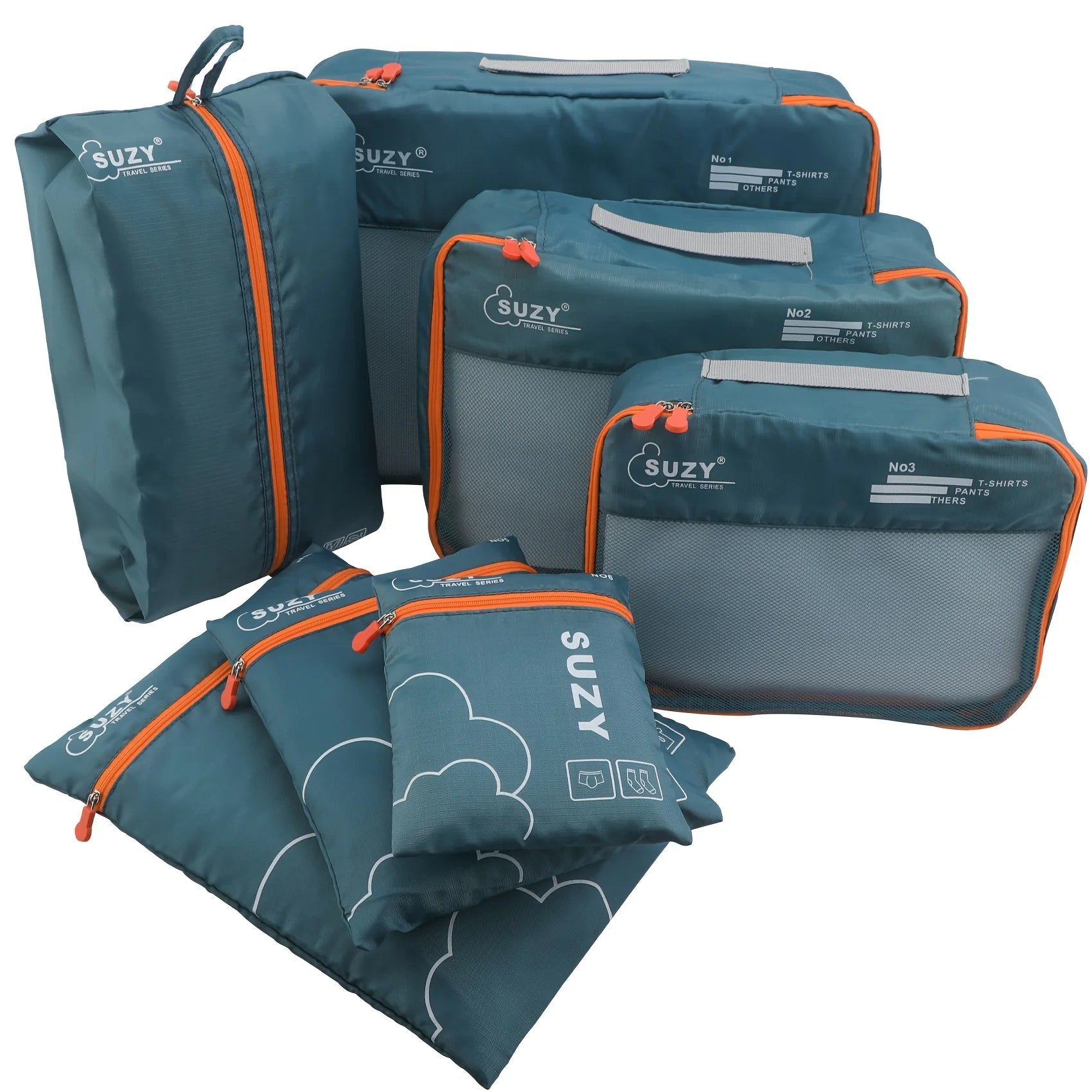 7-Piece Luggage Organizer Set — Breathable Mesh Packing Cubes for Travel