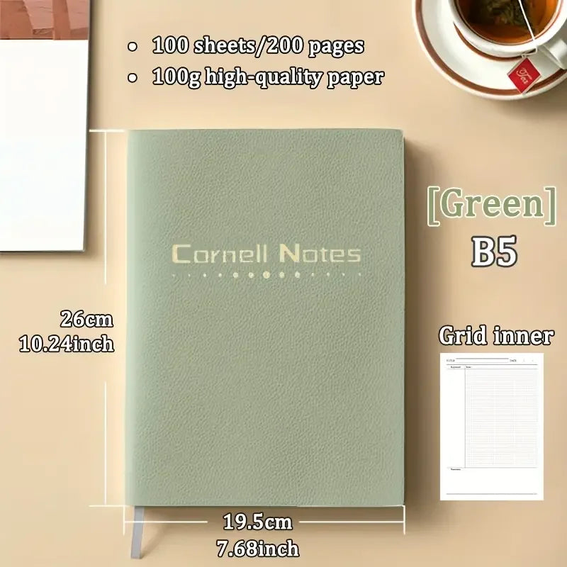 Cornell Method B5 Notebook — 200 Page High-Efficiency Study Journal