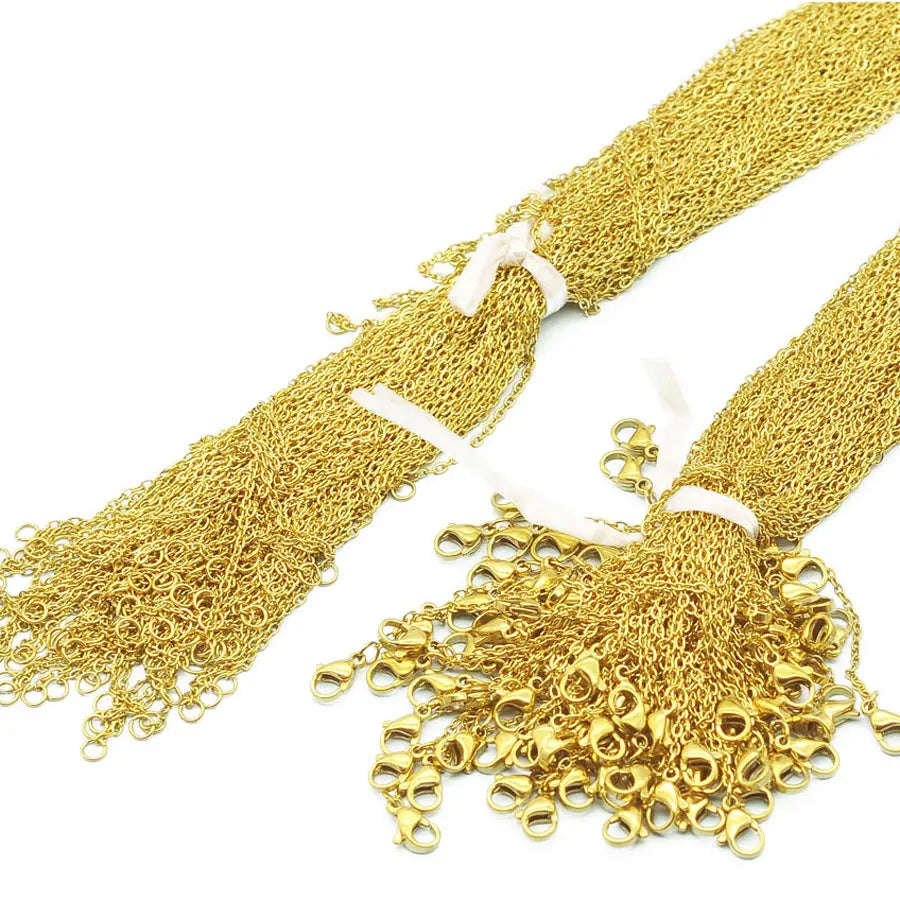 LAVIXMIA Stainless Steel Rolo Chain — Bulk 100pcs Jewelry Making Links