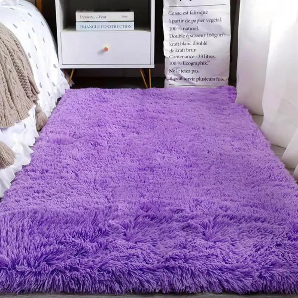 VIKAMA Tie-Dye Plush Carpet — Soft Fluffy Area Rug for Living Room & Nursery