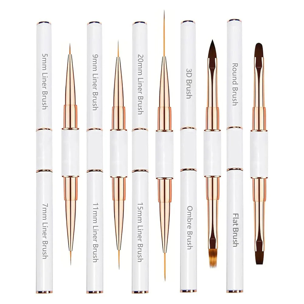DWLOL Professional Nail Art Brush Set — 5 Double-Ended Acrylic Design Pens