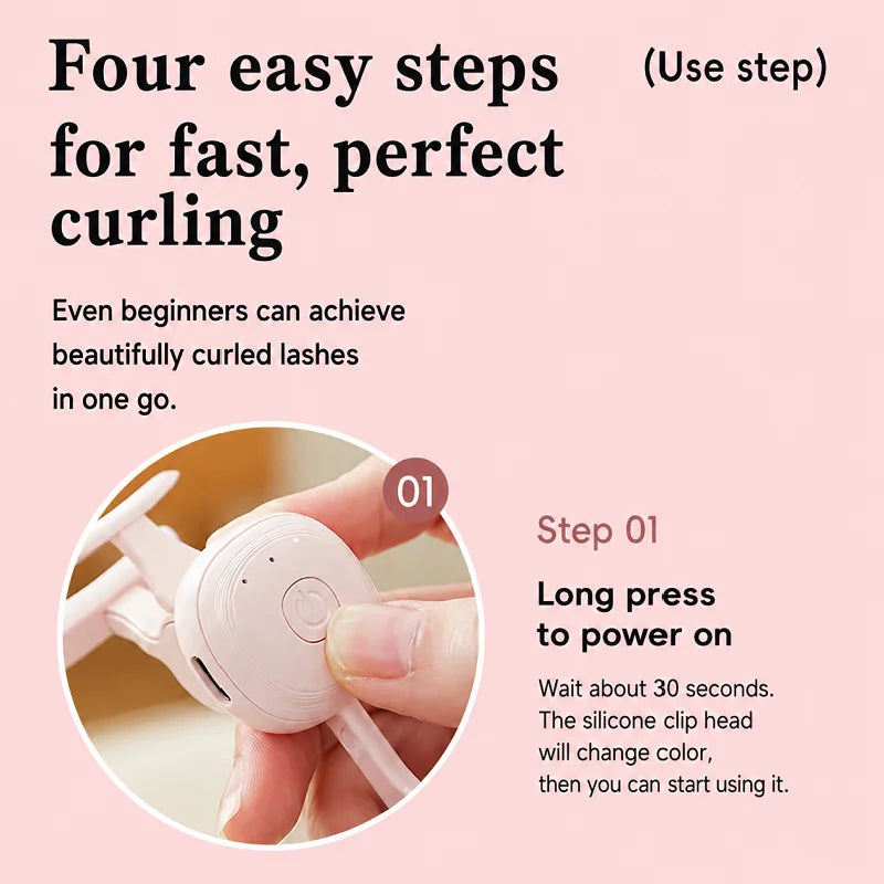 Rechargeable Electric Eyelash Curler — Heated Tool for Long-Lasting Lift