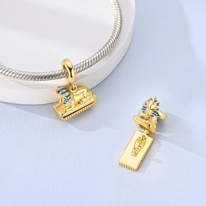 Charmhub Sparkling Zircon Elephant Charm — Gold Plated 925 Sterling Silver Bead