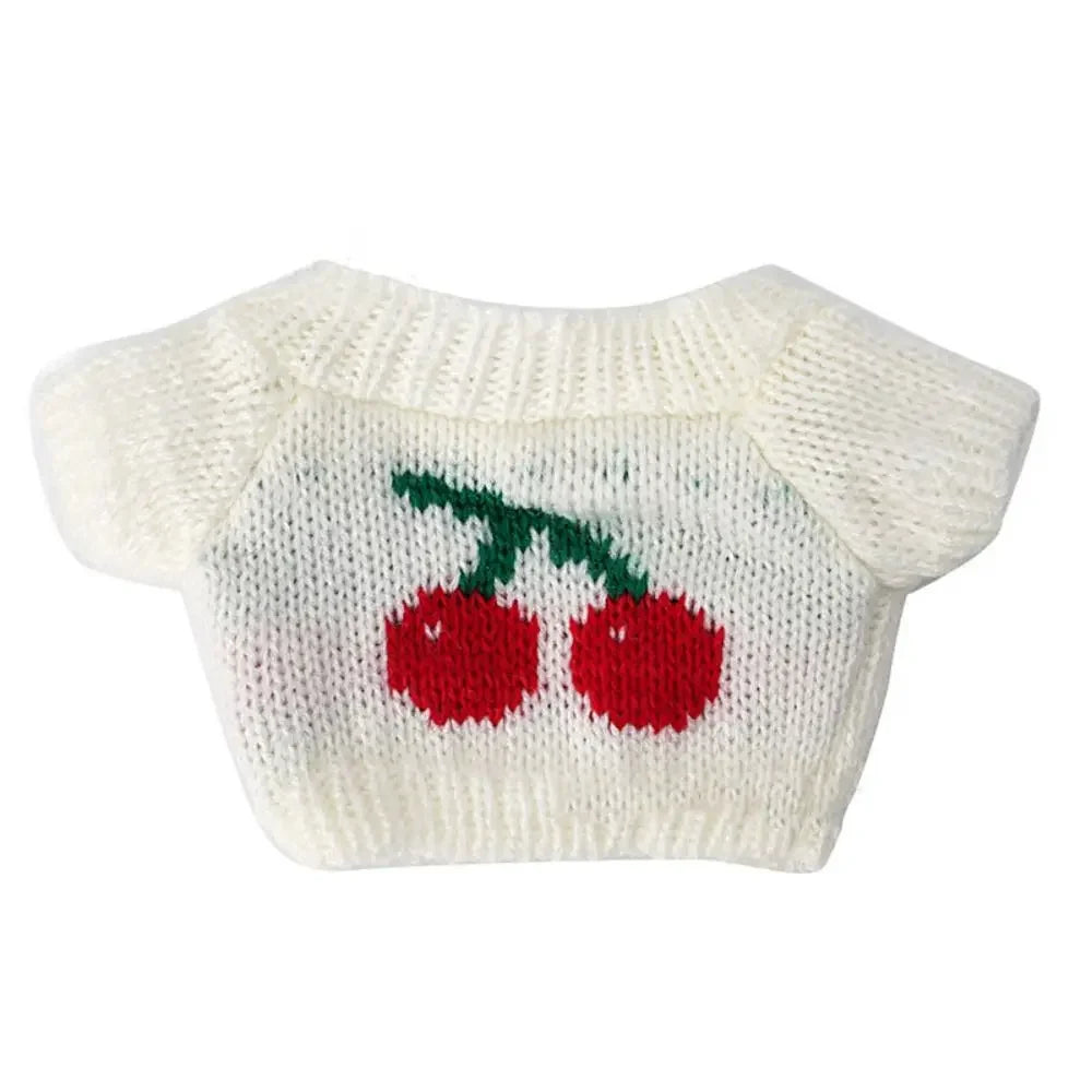 Knitted Doll Sweater — Warm Santa Claus Style Outfit for 20cm Plush Toys