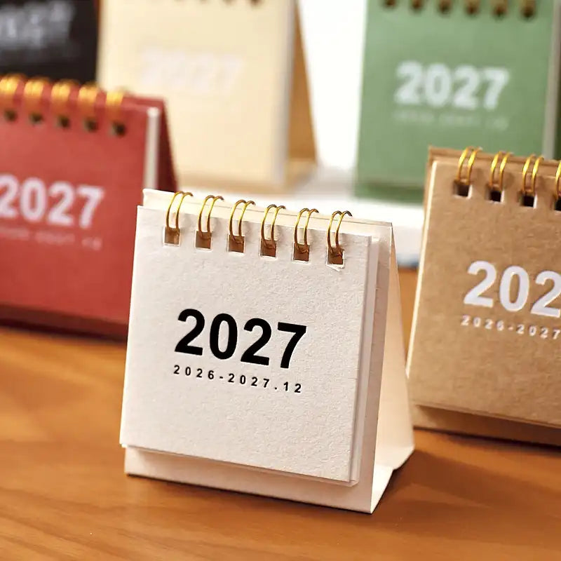 2027 Vintage Desk Calendar — Minimalist Monthly Planner with Memo Space