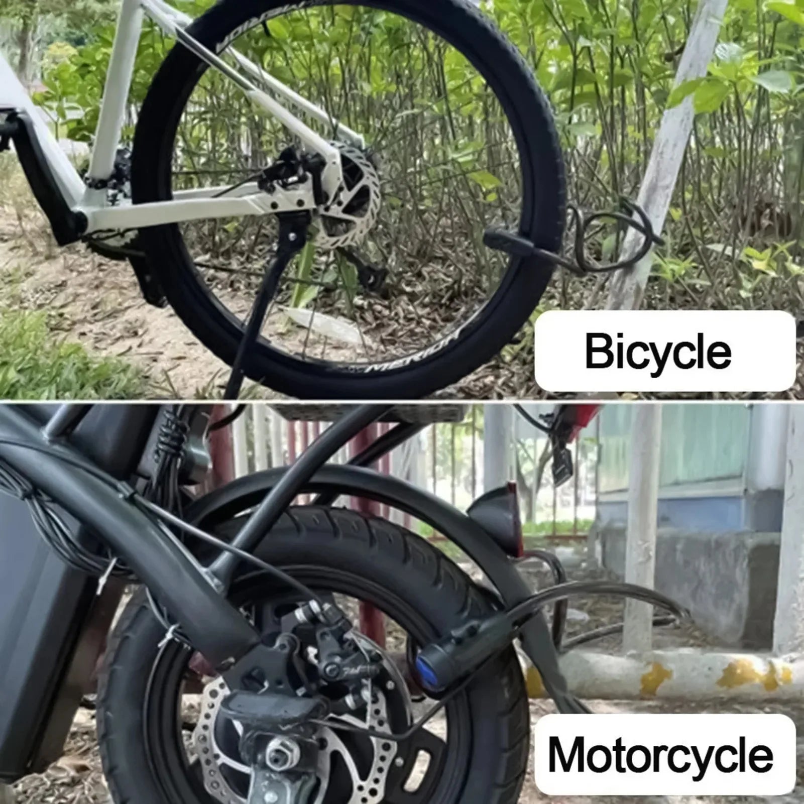 Steel Cable Bike Lock — Anti-Theft Security for Bicycles and Scooters