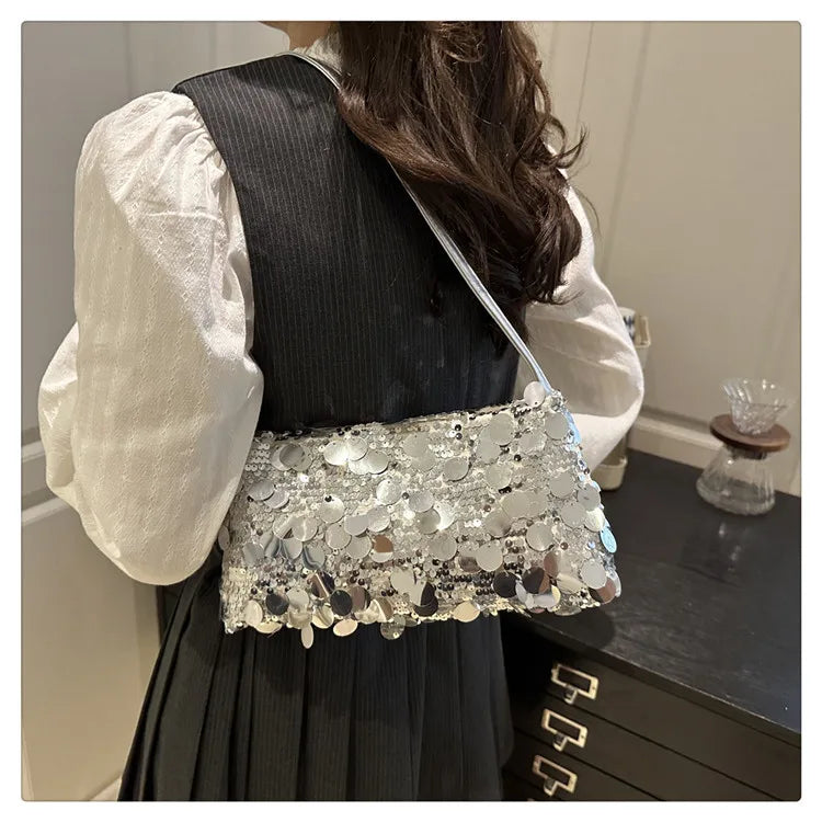 Sequin Evening Shoulder Bag — Elegant Crossbody Handbag for Parties