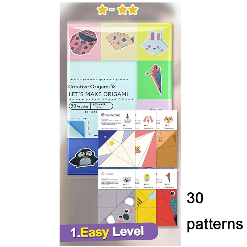 Origami Paper Craft Kit — DIY Art Project Supplies with Instruction Book