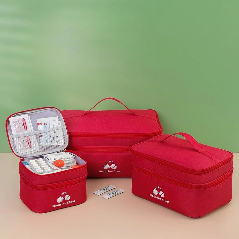 Portable Medicine Storage Bag — Multi-Layer Emergency First Aid Organizer