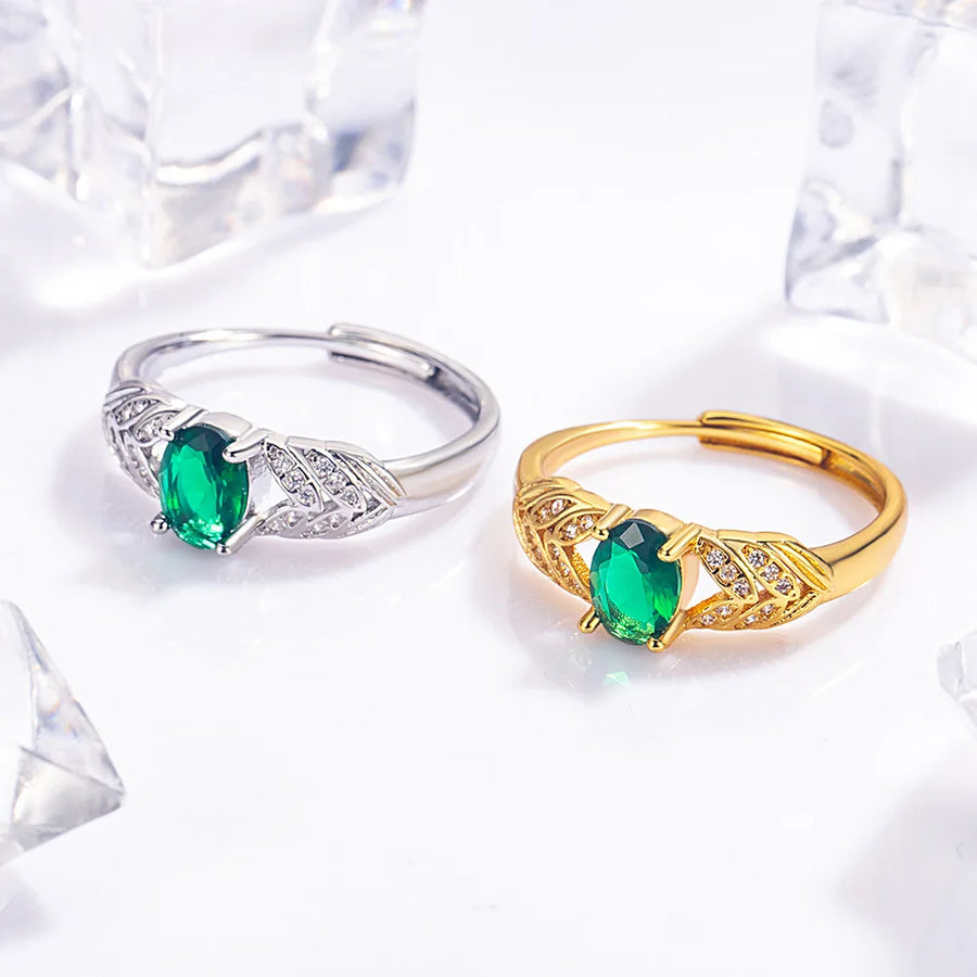 Sterling Silver Feather Cocktail Ring — Elegant Zirconia Statement Jewelry