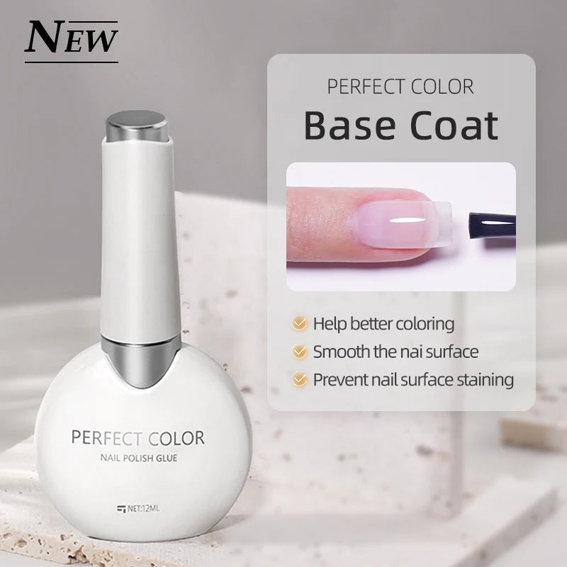 Perfect color Gel Base and Top Coat Set — High Gloss Long Lasting Finish
