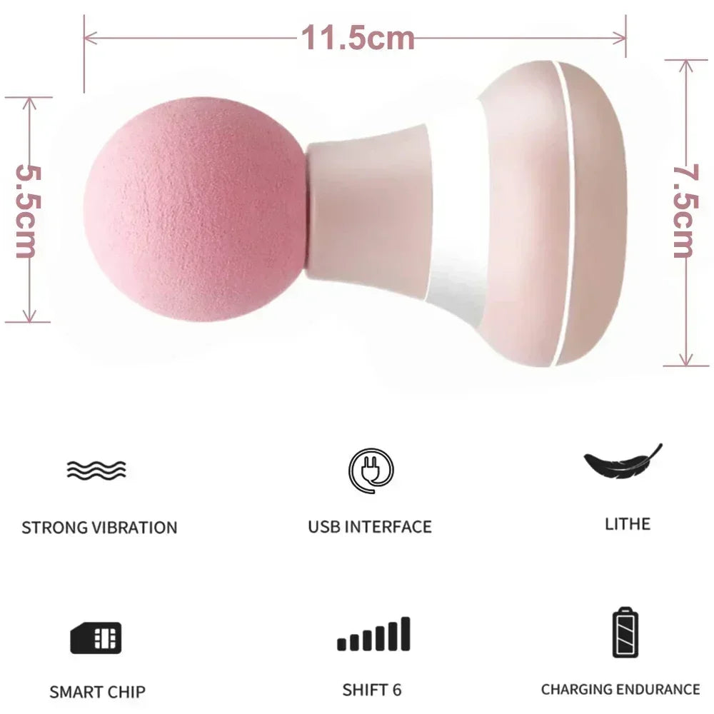 Portable Mini Massage Gun — Quiet Handheld Muscle Massager with 6 Speeds