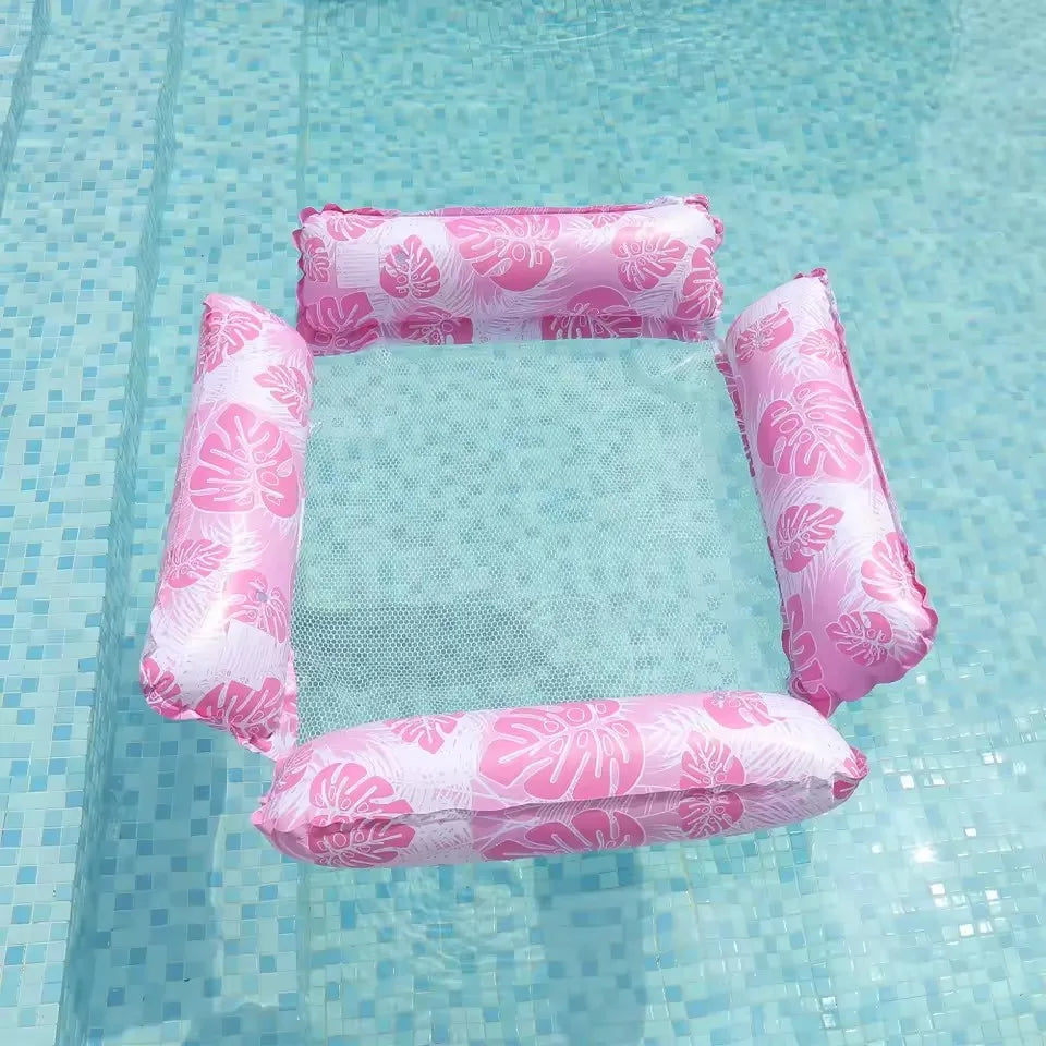 Inflatable Water Hammock Recliner — Floating Pool Lounge Mattress