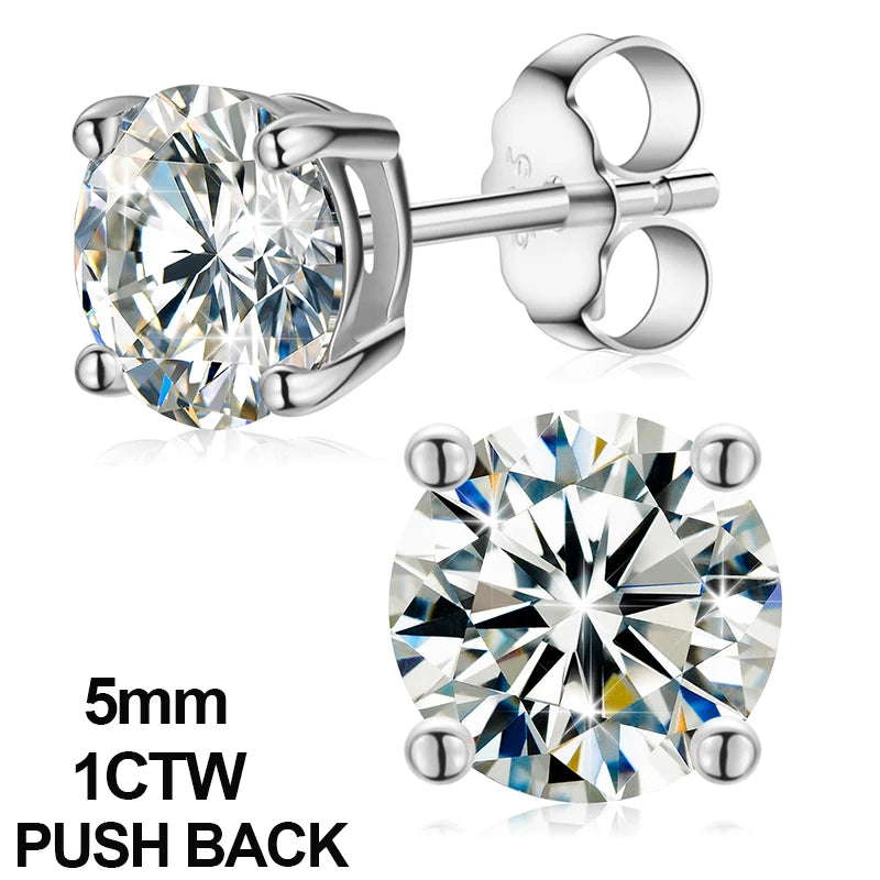 ICEOUTBOX Moissanite Cross Stud Earrings — S925 Sterling Silver Jewelry