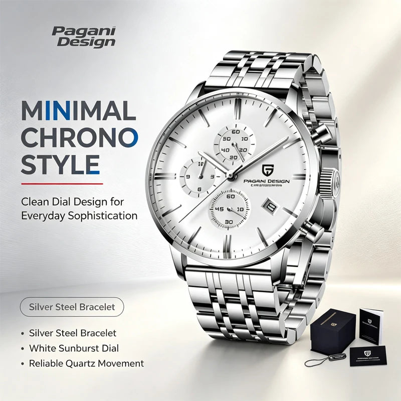 PAGANI DESIGN 2720 Chronograph Watch — Professional Business & Sport Quartz