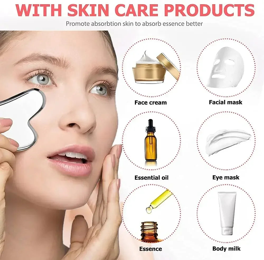 SALORIE Stainless Steel Gua Sha Board — Facial and Body Massage Scraper