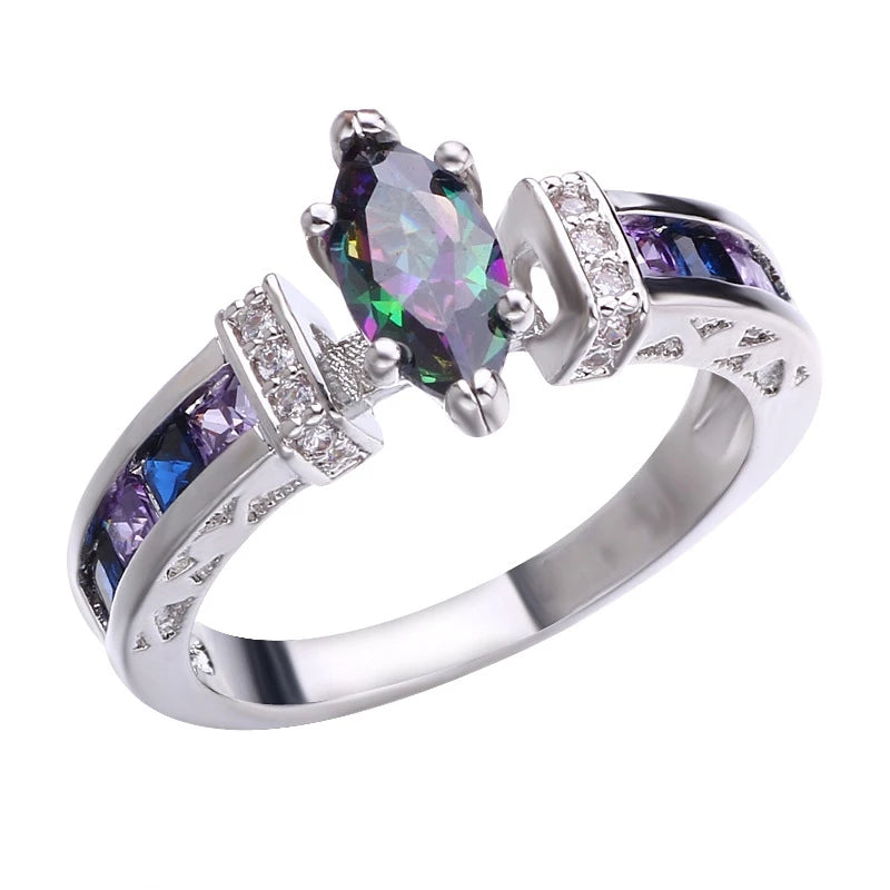 ZHIXUN Quartz Crystal Ionix Ring — Geometric Fashion Jewelry for Women