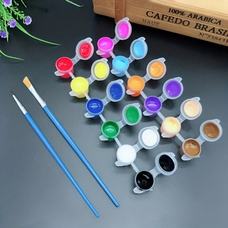 Acrylic Pigment Paint Set — Multi-Surface Art Kit with Built-in Brush