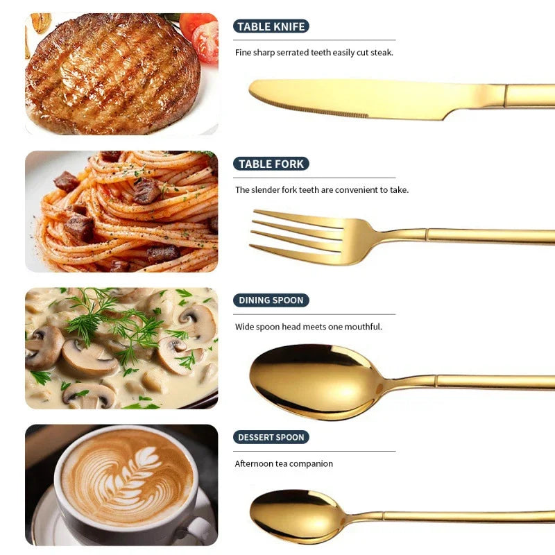 STONEGO 5-Piece Stainless Steel Flatware Set — Premium Cutlery for Dining & Travel