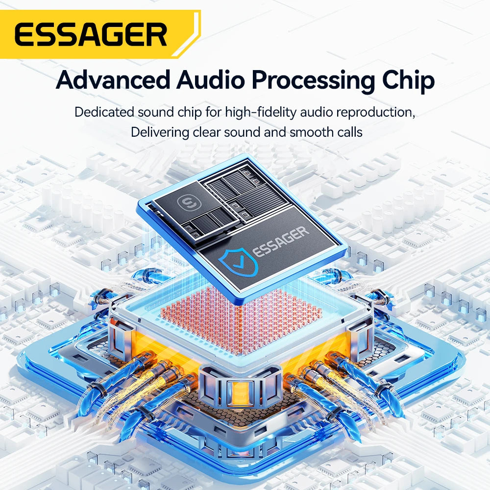 ESSAGER USB External Sound Card — Audio Adapter for Headphones and Microphones
