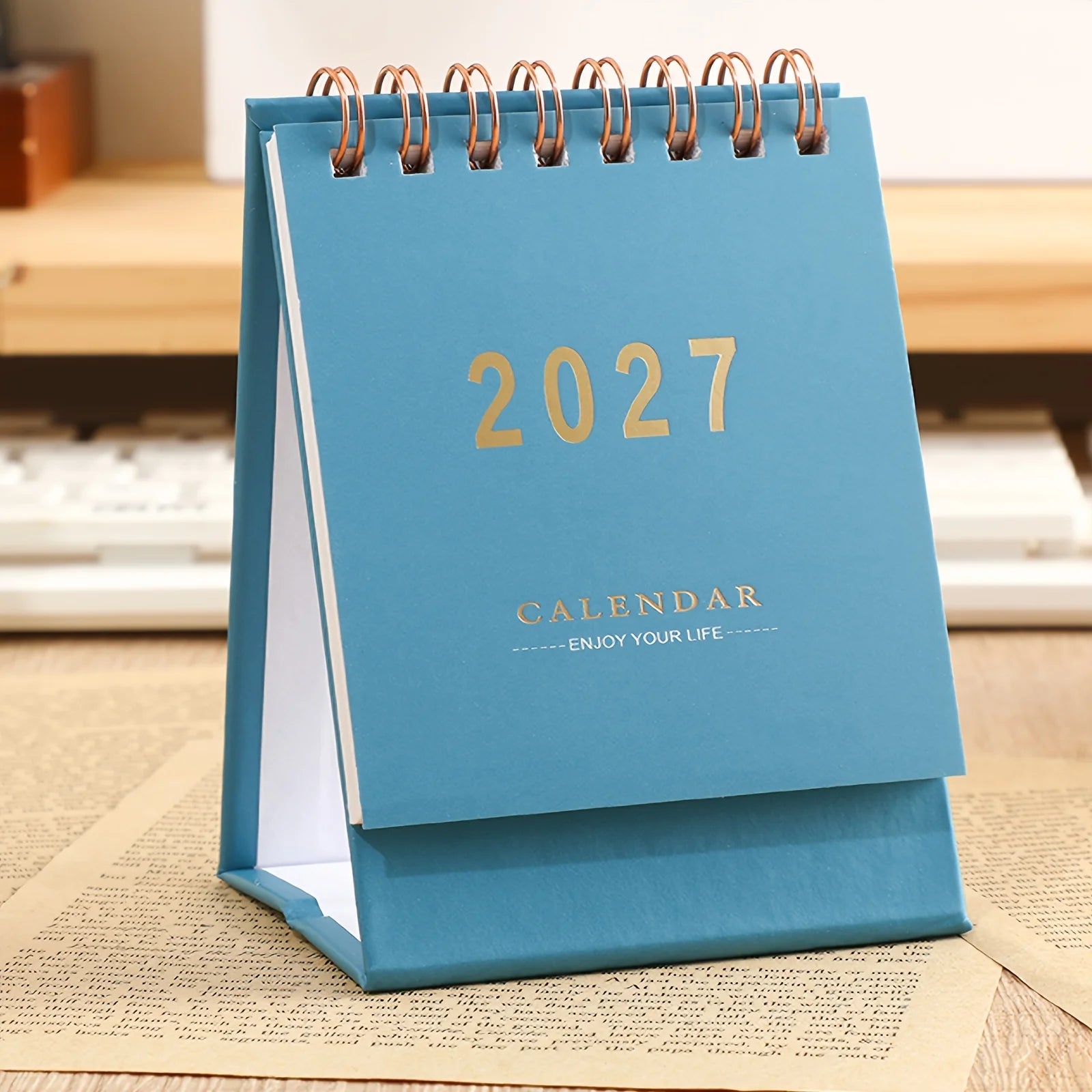 2027 Monthly Mini Desk Calendar — Compact Standing Planner for Home or Office